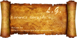 Lorencz Gorgiás névjegykártya
